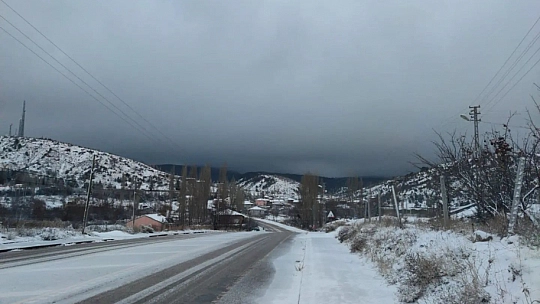 Konya'da yağan kar bu ilçede etkili oldu