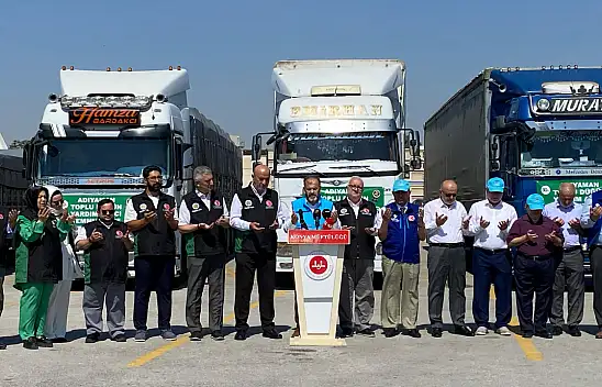 Depremzede 100 Çifte Dev Yardım: Çeyiz Tırları Konya'dan Yola Çıktı