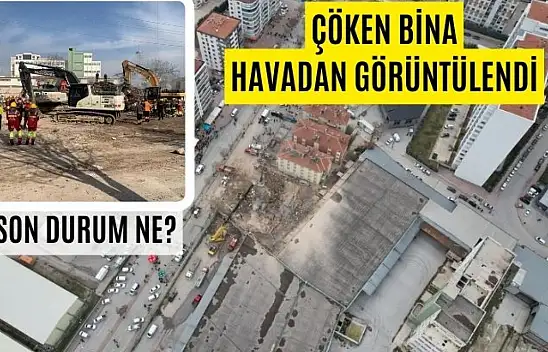 Konya'da Çöken Bina Havadan Görüntülendi | Son Durum Ne?
