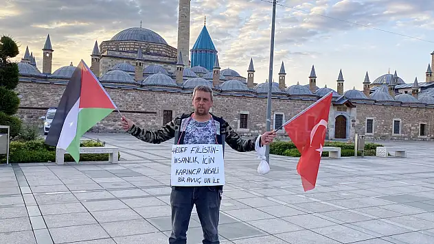 Gazze için binlerce adım: Yürüyüşçü baba Konya'da