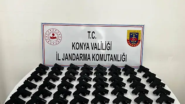 Konya'da cezaevindeki şahsın evinden 48 tabanca çıktı!