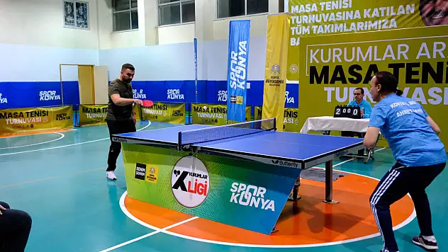 Konya'da 'Kurumlar Arası Masa Tenisi Turnuvası' Heyecanı Yaşandı