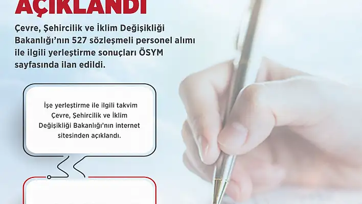 Bakanlığa Personel Alımı Yerleştirme Sonuçları Açıklandı