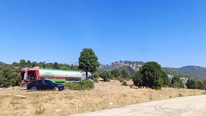 Beyşehir'de çöplükte başlayan yangın ormana sıçradı