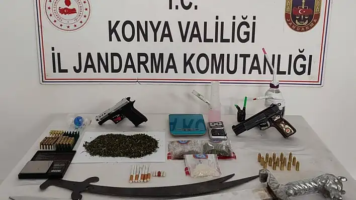 Çumra'da uyuşturucu operasyonu çok sayıda madde ele geçirildi