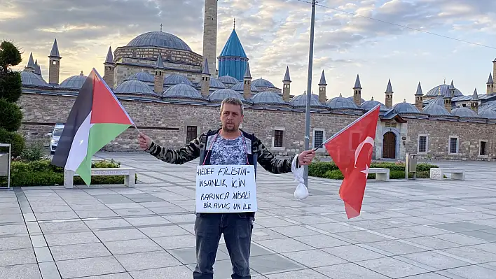 Gazze için binlerce adım: Yürüyüşçü baba Konya'da