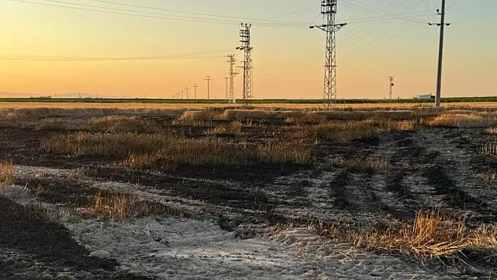 Karapınar'da buğday tarlasında yangın çıktı
