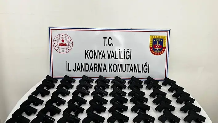 Konya'da cezaevindeki şahsın evinden 48 tabanca çıktı!