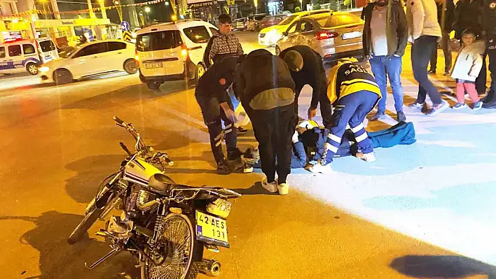 Konya'da motosiklet ile otomobil çarpıştı: 1 yaralı