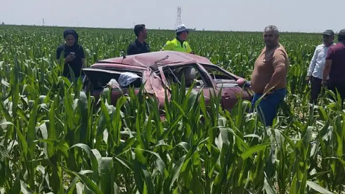 Konya'da otomobil baş üstü takla attı: Sürücü şans eseri kurtuldu!