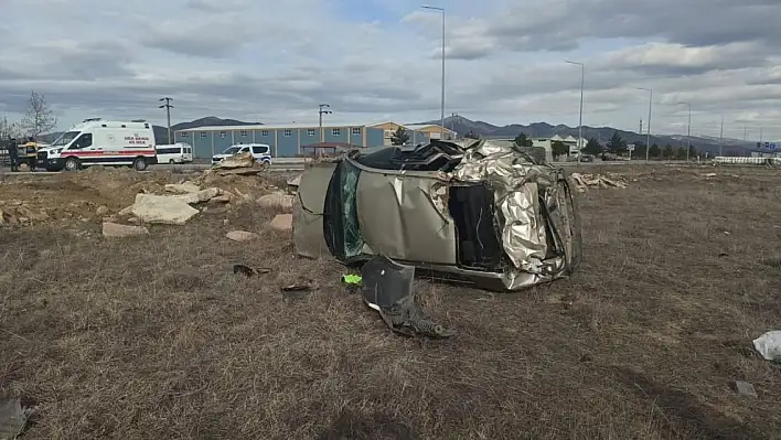 Konya'da otomobil takla attı: 1 yaralı