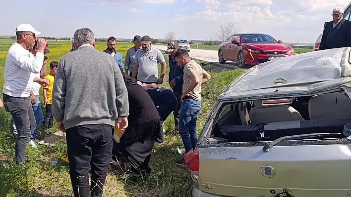 Konya'da otomobil takla attı: 1 yaralı