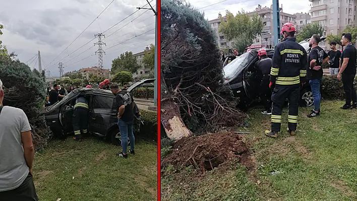 Konya'da Yağmurun Etkisiyle Kaza Meydana Geldi! Tramvay Seferleri Aksadı!