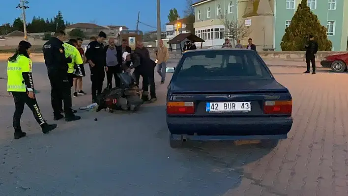Kulu'da motosiklet ile otomobil çarpıştı 1 yaralı