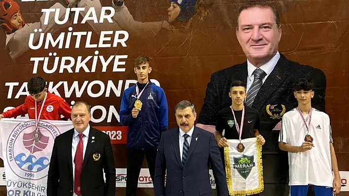 Meram Belediyesporlu taekwondocu Abdullah Dönmez Türkiye üçüncüsü oldu