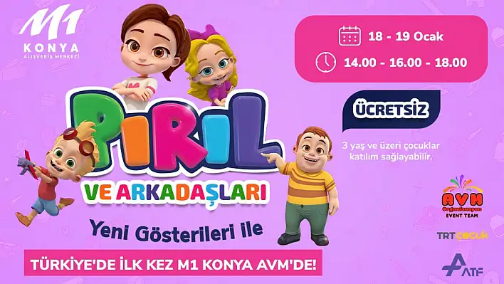 Pırıl ve Arkadaşları Konya M1 AVM'de çocuklarla buluşuyor