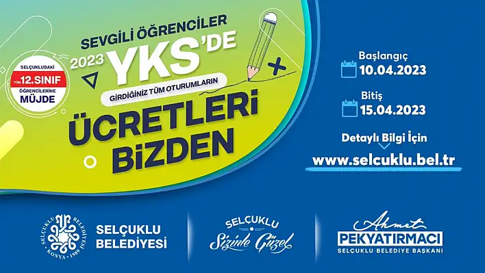 Selçuklu belediyesi yks başvuru ücretlerini karşılayacak