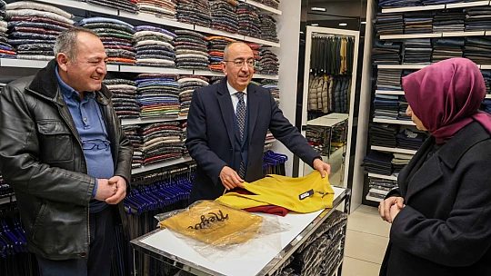 Usta ile Kavuş, esnaf ziyareti yaptı